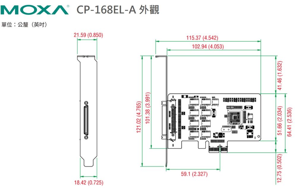 Moxa CP-168EL-A外觀